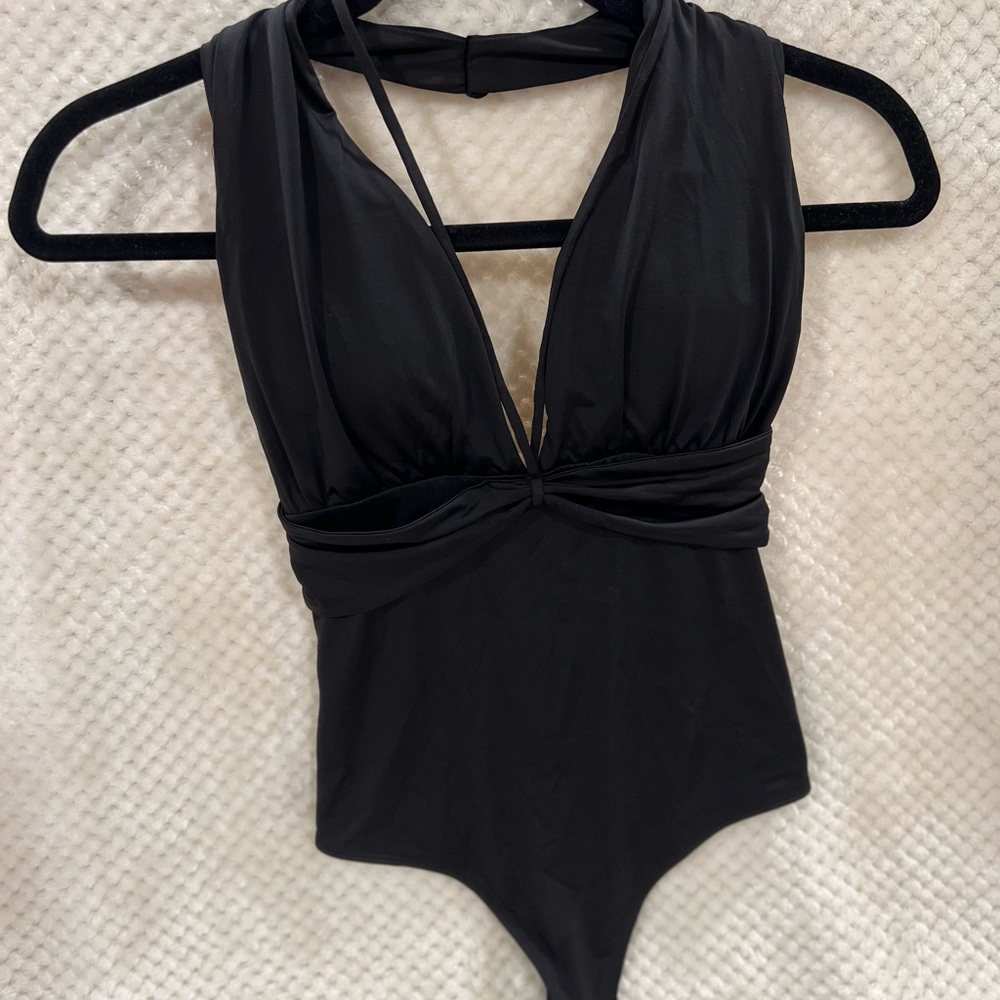 **BRAND NEW W/ TAGS** Express Black Deep V-neck Bodysuit
